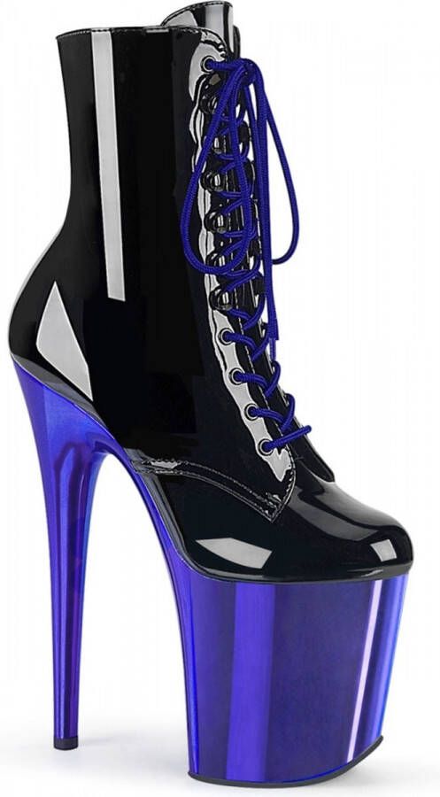 Pleaser Plateau Laarzen Paaldans schoenen 42 shoes FLAMINGO 1020 Paaldans schoenen Zwart Blauw