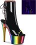 Pleaser ADORE-1018R Plateau Laarzen Paaldans schoenen 35 Shoes Zwart Regenboog - Thumbnail 1