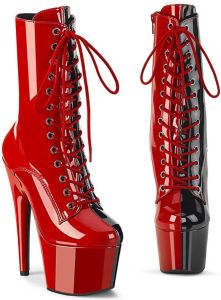 Pleaser Plateau Laarzen Paaldans schoenen ADORE-1040TT Rood Zwart