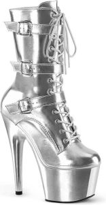 Pleaser Plateau Laarzen Paaldans schoenen ADORE-1043 Zilverkleurig