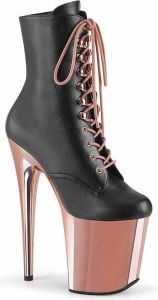 Pleaser Plateau Laarzen Paaldans schoenen FLAMINGO-1020 Paaldans schoenen Zwart Goudkleurig