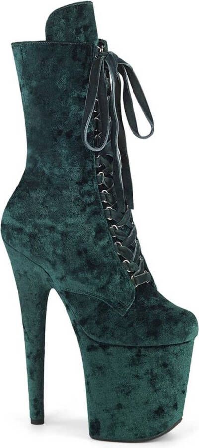 Pleaser FLAMINGO-1045VEL Plateau Laarzen Paaldans schoenen 40 Shoes Groen