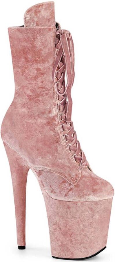 Pleaser Plateau Laarzen Paaldans schoenen FLAMINGO-1045VEL Roze