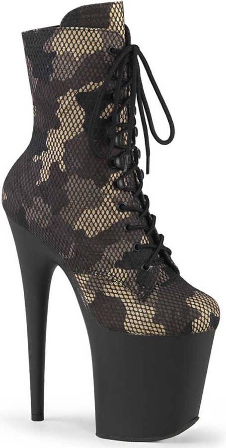 Pleaser FLAMINGO- Plateau Laarzen Paaldans schoenen 42 Shoes Zwart Creme