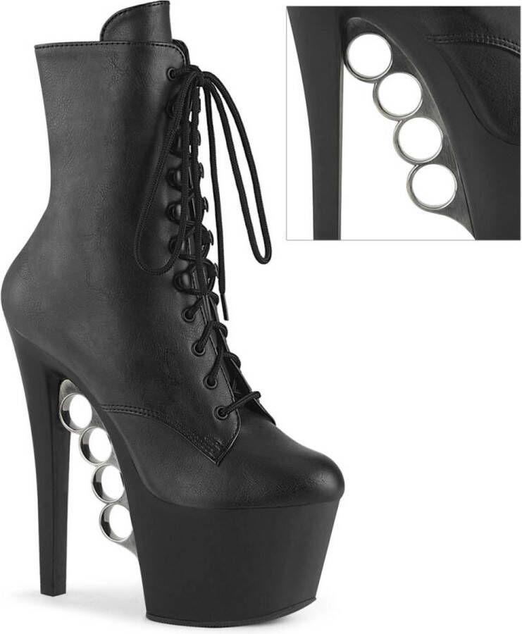 Pleaser KNUCKS-1020 Plateau Laarzen Paaldans schoenen 37 Shoes Zwart