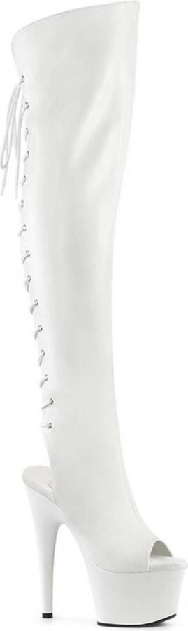 Pleaser Plateau Overknee Laarzen 36 Shoes ADORE 3019 Wit