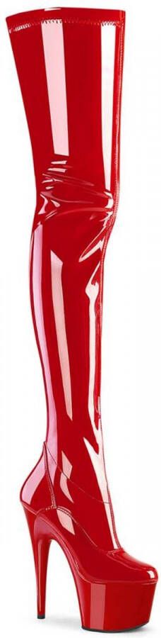 Pleaser Plateau Overknee Laarzen 36 Shoes ADORE 4000 Rood