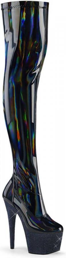 Pleaser Plateau Overknee Laarzen 37 Shoes BEJEWELED 3000 7 Zwart