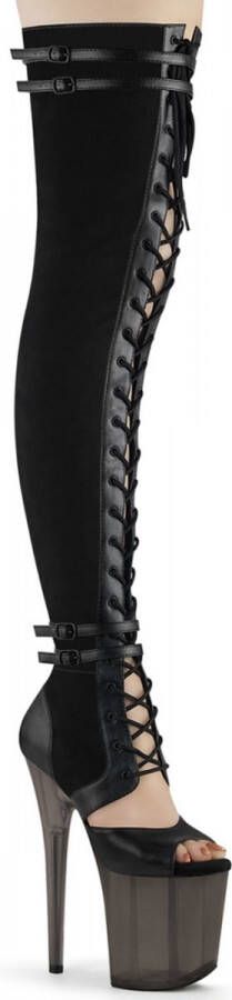 pleaser Plateau Overknee Laarzen 37 Shoes FLAMINGO 3027 Zwart