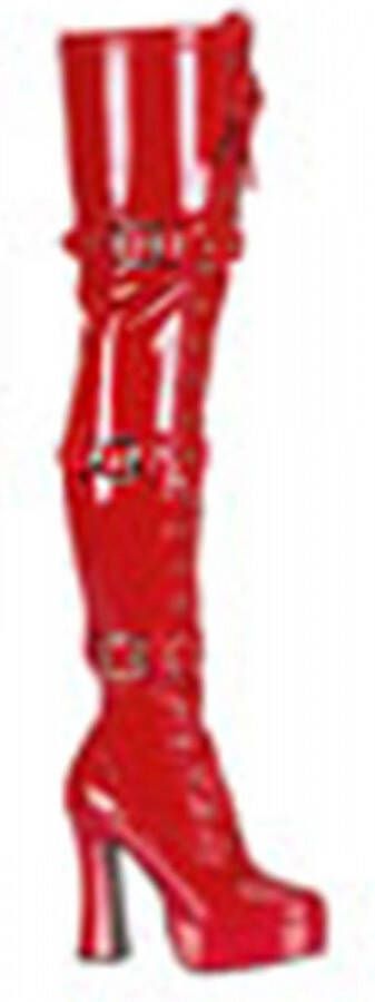 Pleaser ELECTRA-3028 Plateau overknee Laarzen 42 Shoes Rood