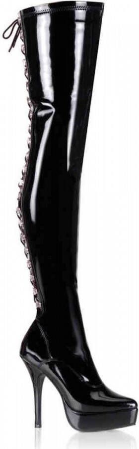 Pleaser Plateau overknee Laarzen 40 Shoes INDULGE 3063 Zwart
