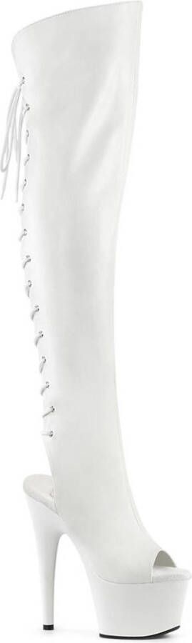 Pleaser Plateau Overknee Laarzen 42 Shoes ADORE 3019 Wit