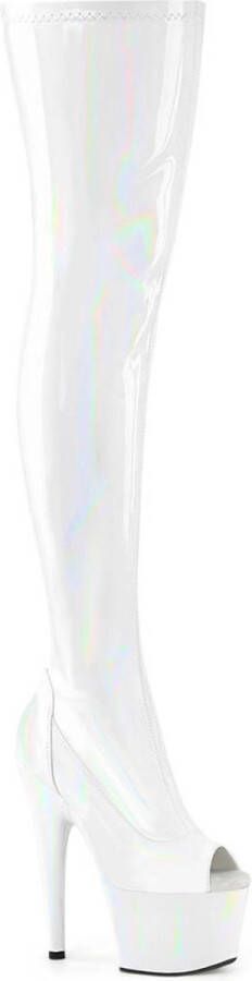 Pleaser ADORE-3011HWR Plateau Overknee Laarzen 35 Shoes Wit - Foto 1