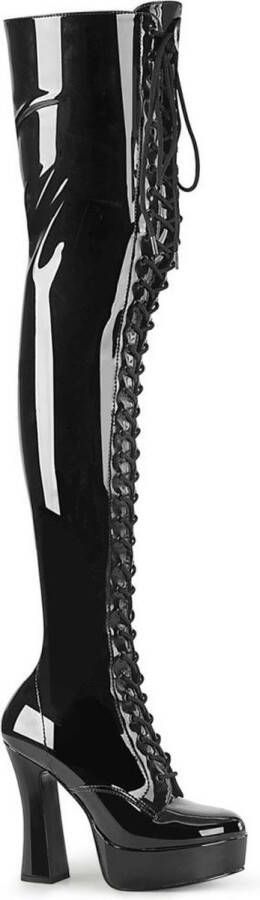 Pleaser ELECTRA-3023 Plateau overknee Laarzen 40 Shoes Zwart