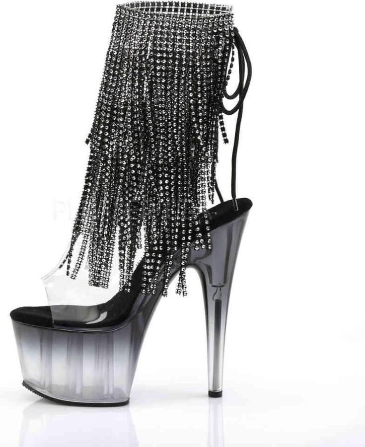 Pleaser Plateau Laarzen Paaldans schoenen 41 Shoes ADORE 1017RSFT Paaldans schoenen Zwart Chroomkleurig
