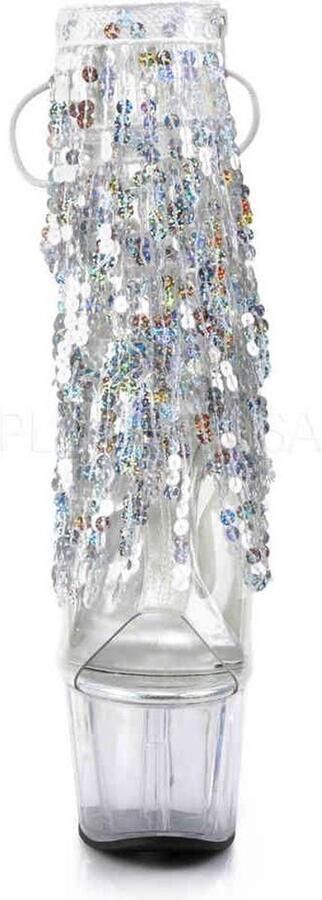 Pleaser Plateau Laarzen Paaldans schoenen 37 Shoes ADORE 1017SQF Paaldans schoenen Zilverkleurig - Foto 3