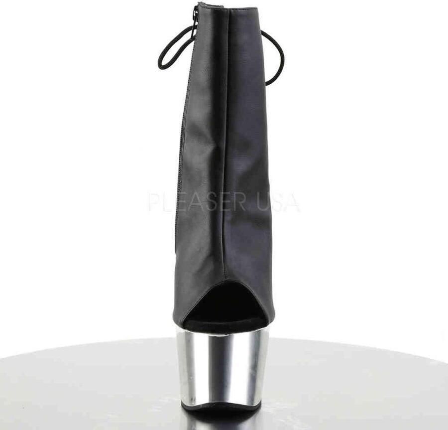 Pleaser Plateau Laarzen Paaldans schoenen 40 Shoes ADORE 1018 Paaldans schoenen Zwart Chroomkleurig
