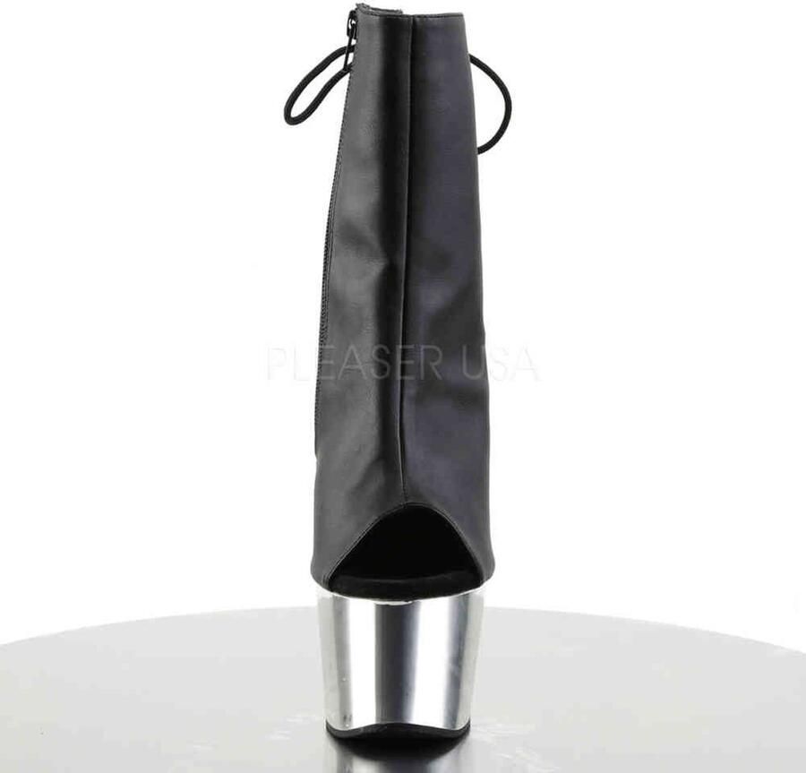 Pleaser Plateau Laarzen Paaldans schoenen 42 Shoes ADORE 1018 Paaldans schoenen Zwart Chroomkleurig