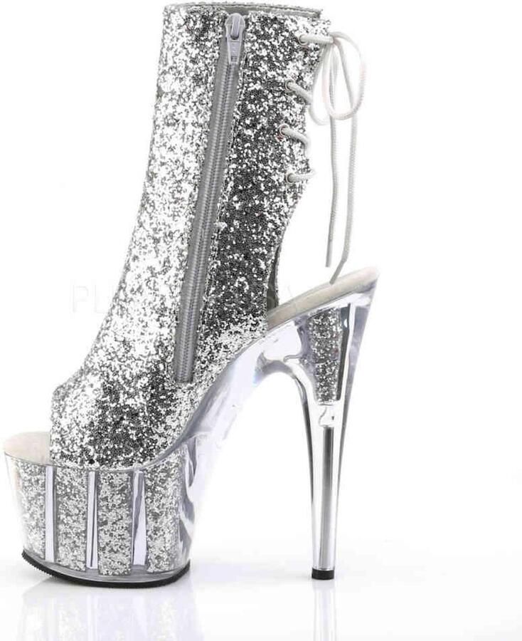Pleaser Plateau Laarzen Paaldans schoenen 36 Shoes ADORE 1018G Paaldans schoenen Zilverkleurig