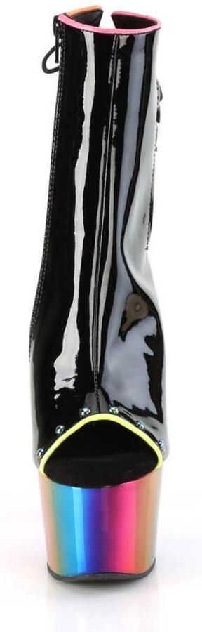 Pleaser ADORE-1018R Plateau Laarzen Paaldans schoenen 38 Shoes Zwart Regenboog - Foto 5