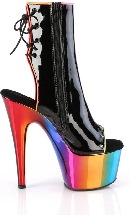 Pleaser ADORE-1018R Plateau Laarzen Paaldans schoenen 38 Shoes Zwart Regenboog - Foto 2