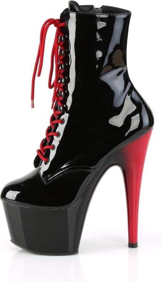 Pleaser ADORE-1020 Plateau Laarzen Paaldans schoenen 35 Shoes Zwart Rood - Foto 2
