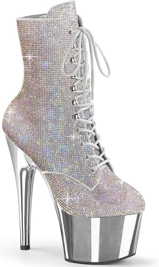 Pleaser Plateau Laarzen 42 Shoes ADORE 1020CHRS Zilverkleurig