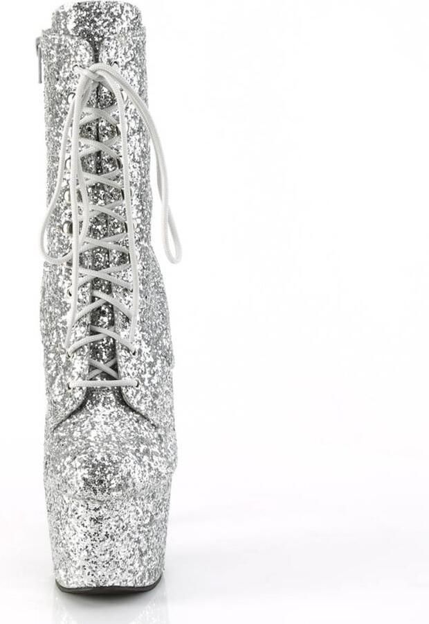 Pleaser Plateau Laarzen Paaldans schoenen 38 Shoes ADORE 1020GWR Zilverkleurig - Foto 3