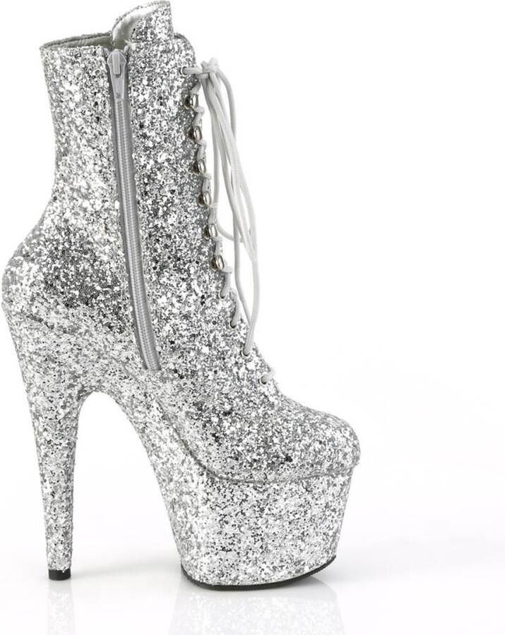 Pleaser Plateau Laarzen Paaldans schoenen 37 Shoes ADORE 1020GWR Zilverkleurig