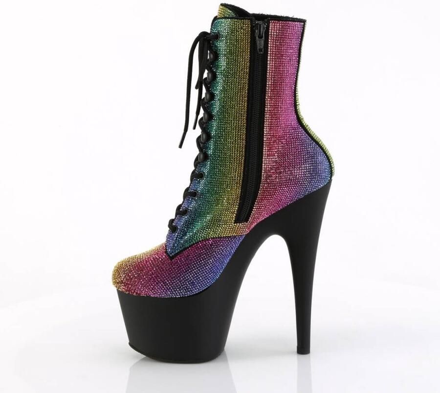 Pleaser Plateau Laarzen Paaldans schoenen 37 Shoes ADORE 1020RS Regenboog Zwart - Foto 2