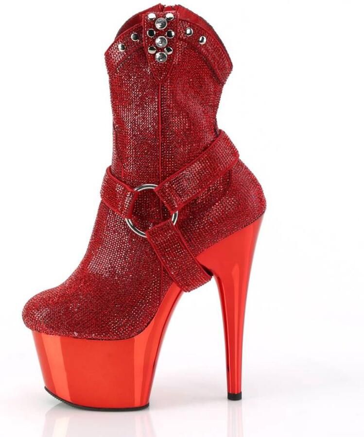 Pleaser Plateau Laarzen Paaldans schoenen 38 Shoes ADORE 1029CHRS Rood - Foto 3