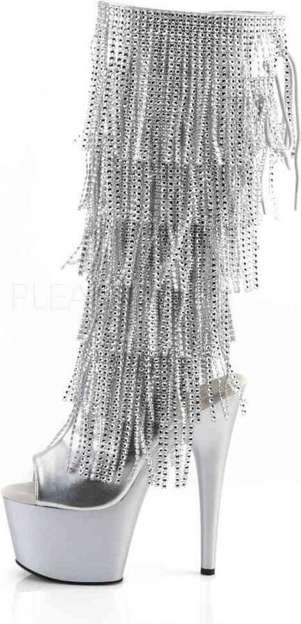 Pleaser Plateau Laarzen 40 Shoes ADORE 2024RSF Paaldans schoenen Zilverkleurig