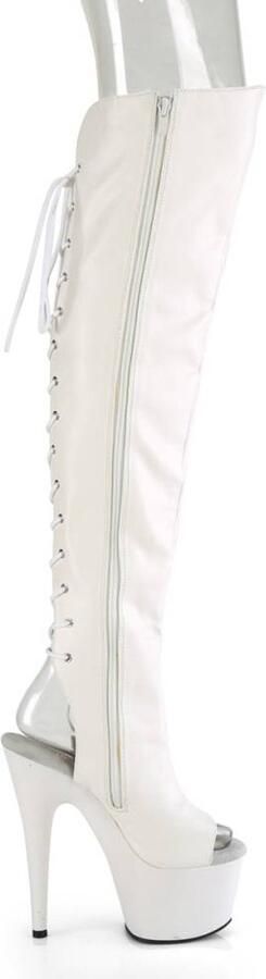 Pleaser Plateau Overknee Laarzen 39 Shoes ADORE 3019 Wit - Foto 3
