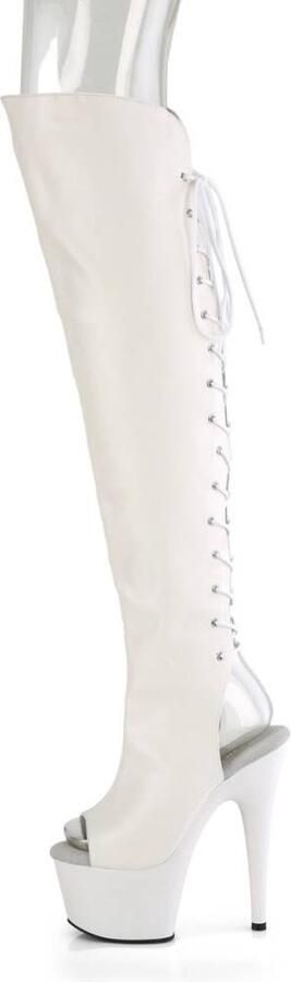 Pleaser Plateau Overknee Laarzen 41 Shoes ADORE 3019 Wit