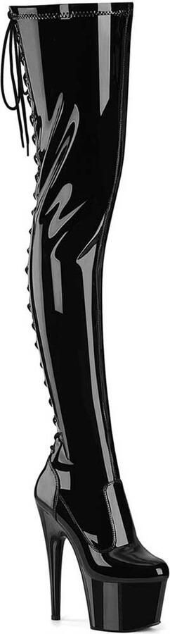 Pleaser ADORE-3850 Plateau Overknee Laarzen 40 Shoes Zwart