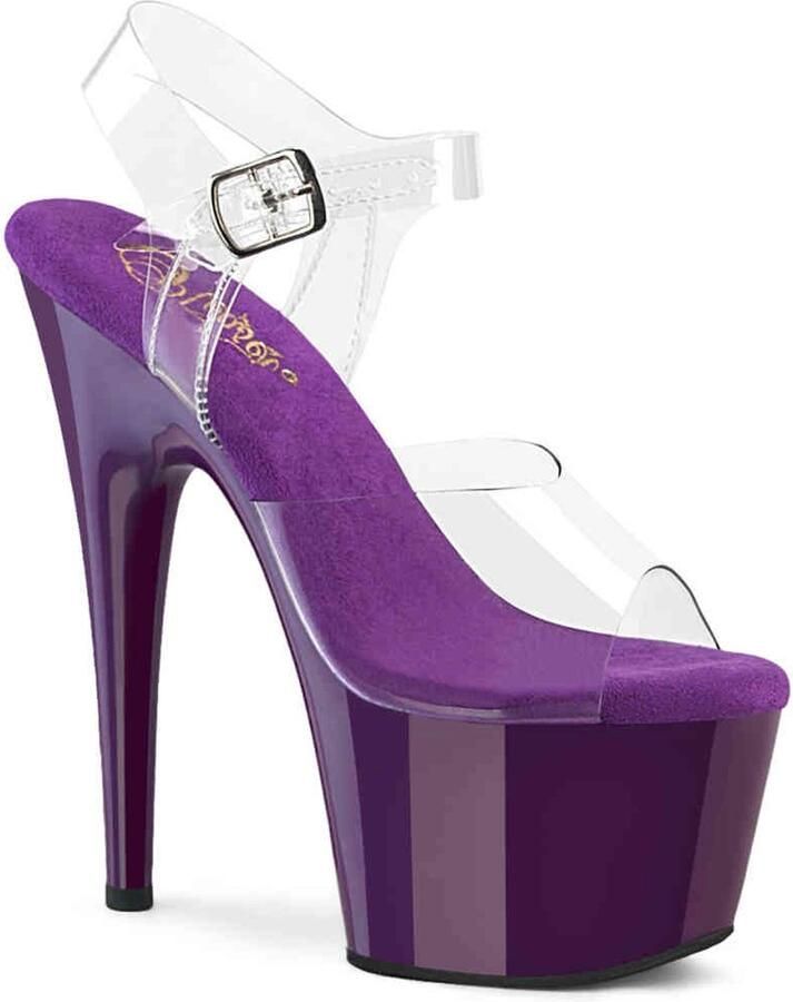 Pleaser ADORE-708 Sandaal met enkelband 37 Shoes Transparant Paars