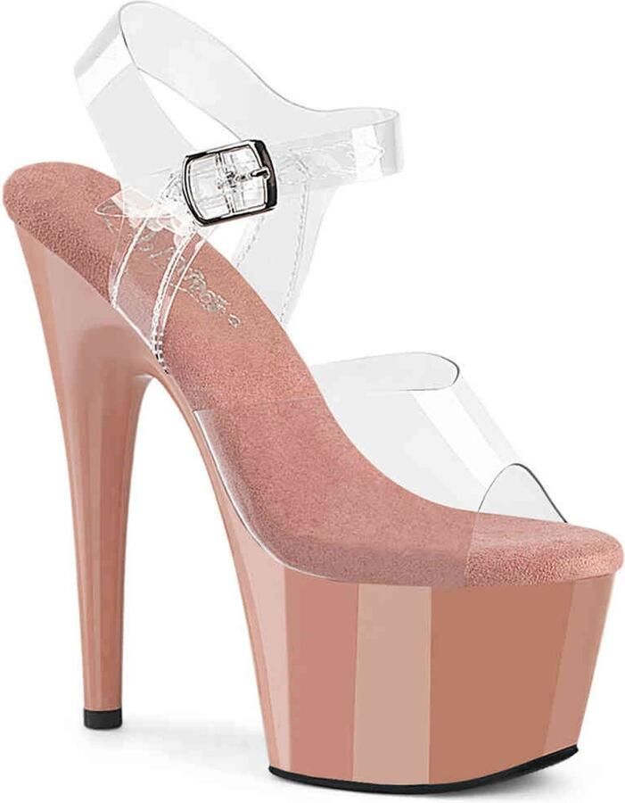 Pleaser ADORE-708 Sandaal met enkelband 39 Shoes Transparant Roze