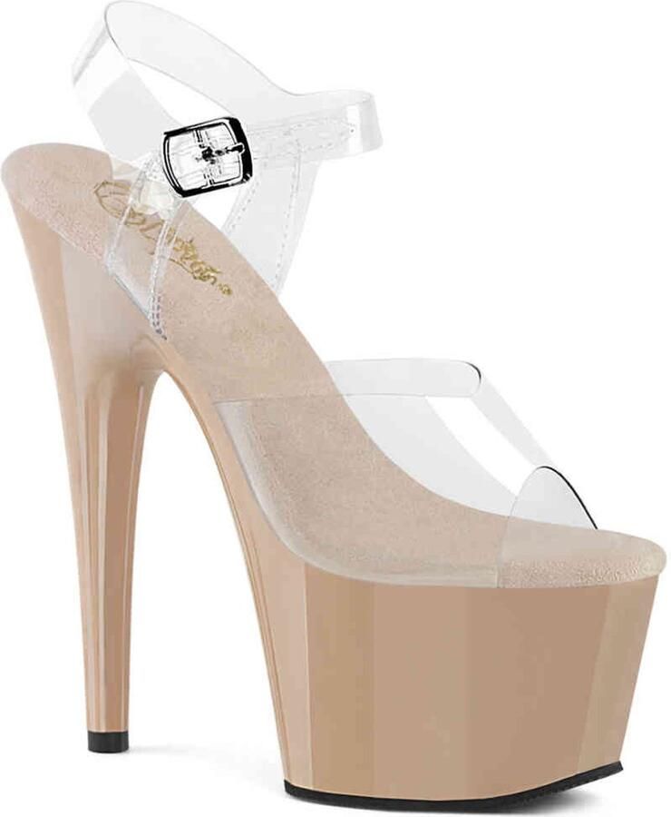 Pleaser ADORE-708 Sandaal met enkelband 37 Shoes Transparant Bruin