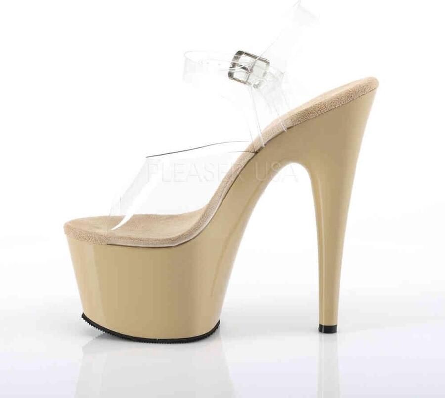 Pleaser ADORE-708 Sandaal met enkelband Paaldans schoenen Paaldans schoenen 39 Shoes Creme Transparant - Foto 2