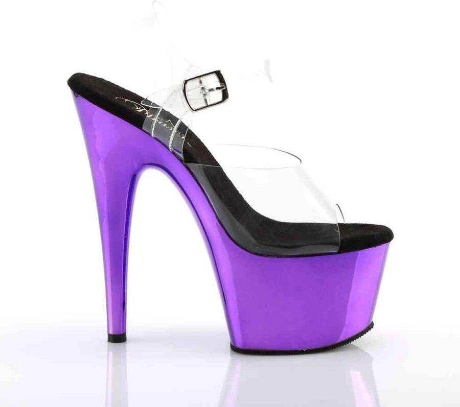 Pleaser ADORE-708 Sandaal met enkelband Paaldans schoenen Paaldans schoenen 36 Shoes Zwart Paars - Foto 4
