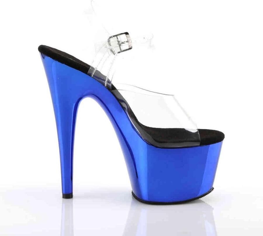 Pleaser ADORE-708 Sandaal met enkelband Paaldans schoenen Paaldans schoenen 44 Shoes Blauw Transparant - Foto 2