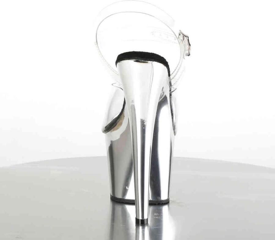 Pleaser Sandaal met enkelband Paaldans schoenen 42 Shoes ADORE 708 Paaldans schoenen Zwart Zilverkleurig - Foto 4