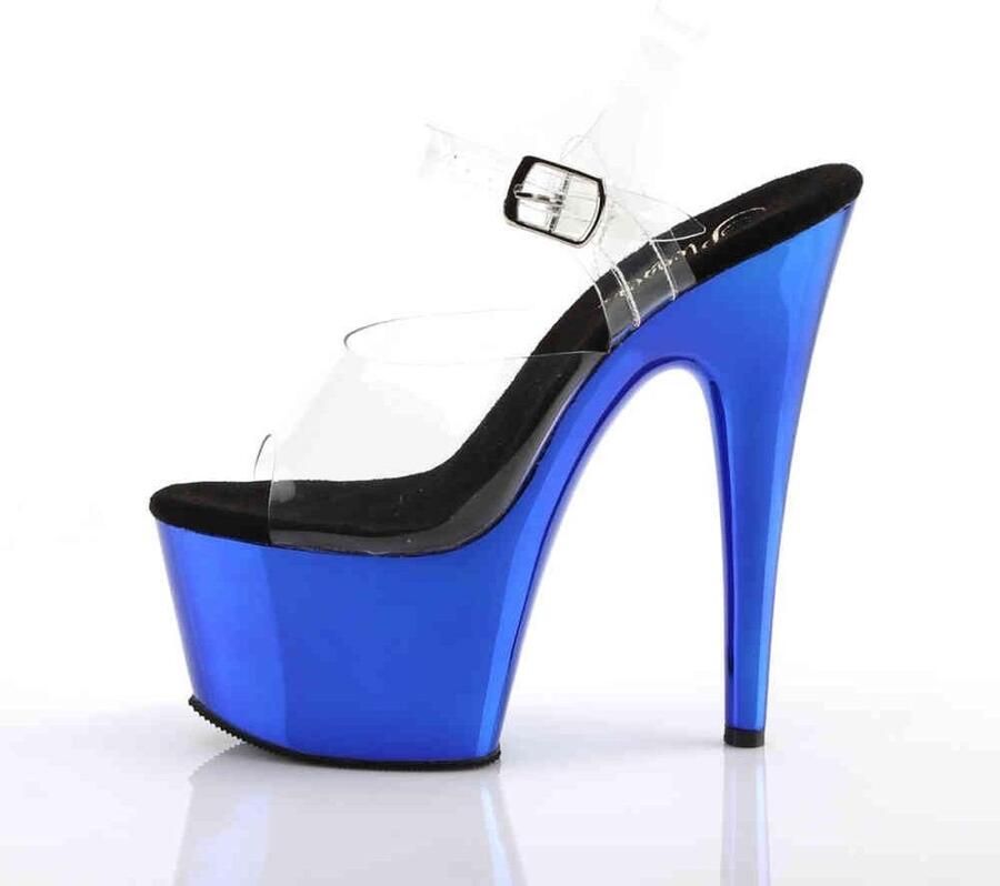 Pleaser ADORE-708 Sandaal met enkelband Paaldans schoenen Paaldans schoenen 44 Shoes Blauw Transparant - Foto 3