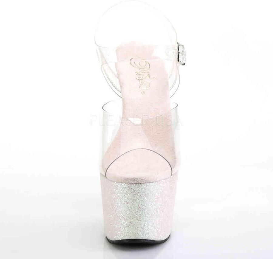 Pleaser Sandaal met enkelband Paaldans schoenen 39 Shoes ADORE 708HMG Paaldans schoenen Roze Transparant