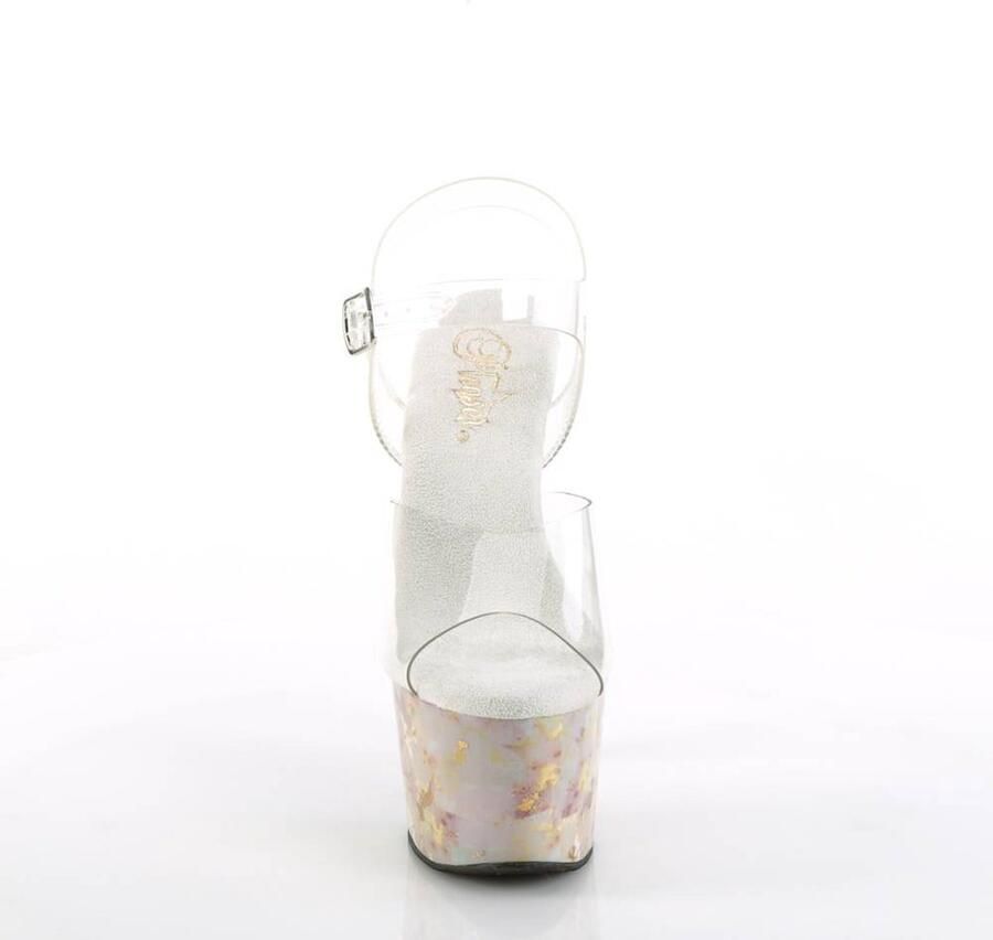 Pleaser Sandaal met enkelband Paaldans schoenen 38 Shoes ADORE 708MB Transparant Goudkleurig - Foto 2