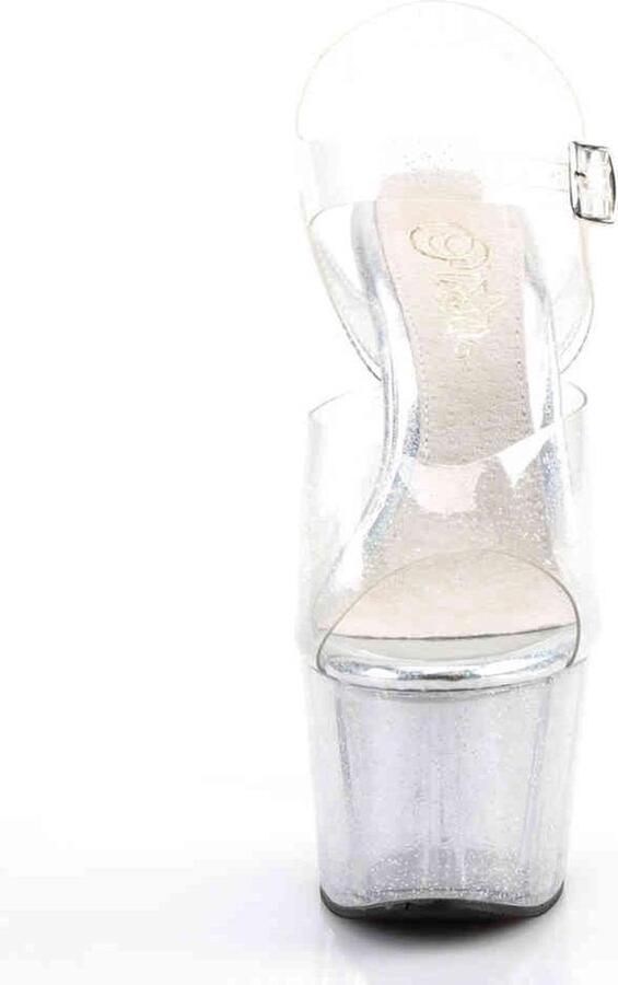 Pleaser Sandaal met enkelband Paaldans schoenen 42 Shoes ADORE 708MMG Paaldans schoenen Transparant - Foto 3