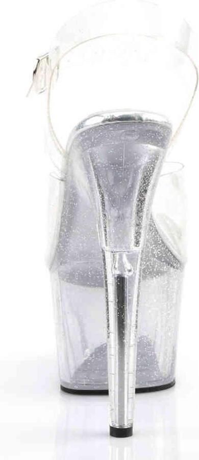 Pleaser Sandaal met enkelband Paaldans schoenen 42 Shoes ADORE 708MMG Paaldans schoenen Transparant - Foto 4