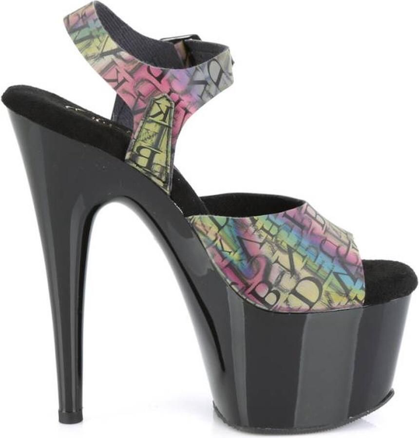 Pleaser Sandaal met enkelband Paaldans schoenen 35 Shoes ADORE 708N LTP Multicolours Zwart - Foto 4