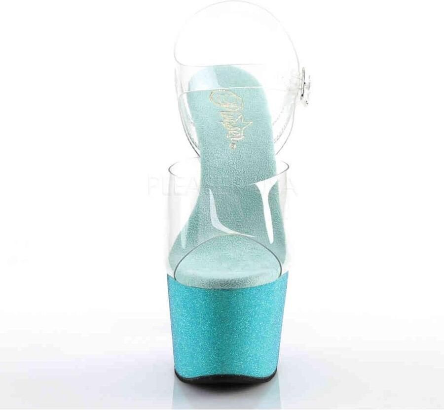 Pleaser ADORE-708OMBRE Sandaal met enkelband Paaldans schoenen Paaldans schoenen 40 Shoes Blauw Transparant