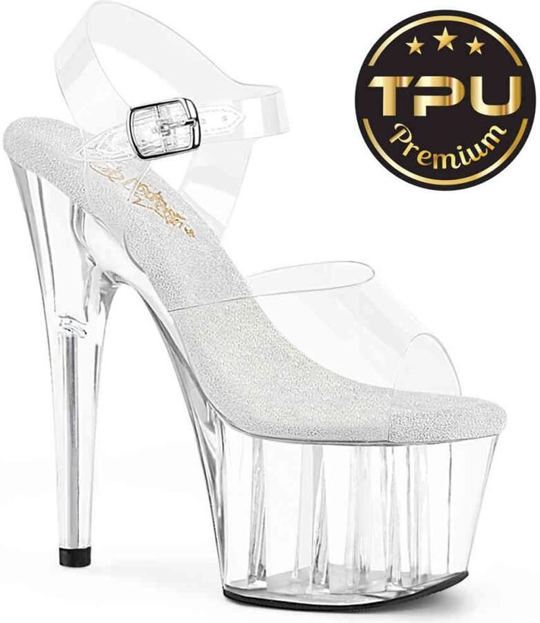 Pleaser ADORE-708PREM Sandaal met enkelband 35 Shoes Transparant